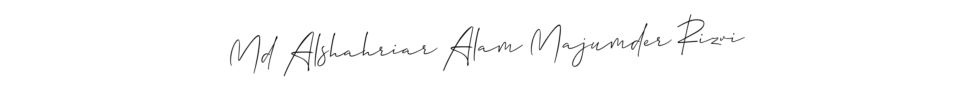 Also we have Md Alshahriar Alam Majumder Rizvi name is the best signature style. Create professional handwritten signature collection using Allison_Script autograph style. Md Alshahriar Alam Majumder Rizvi signature style 2 images and pictures png