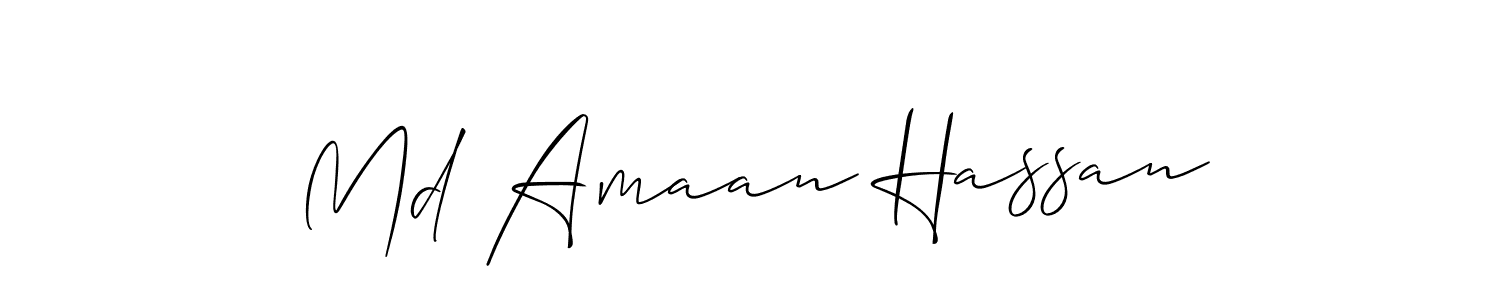 Design your own signature with our free online signature maker. With this signature software, you can create a handwritten (Allison_Script) signature for name Md Amaan Hassan. Md Amaan Hassan signature style 2 images and pictures png