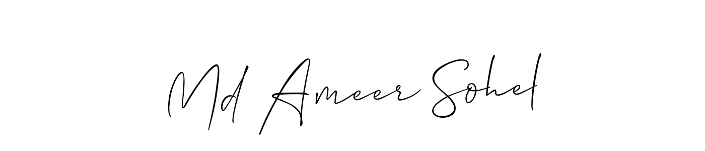 Use a signature maker to create a handwritten signature online. With this signature software, you can design (Allison_Script) your own signature for name Md Ameer Sohel. Md Ameer Sohel signature style 2 images and pictures png