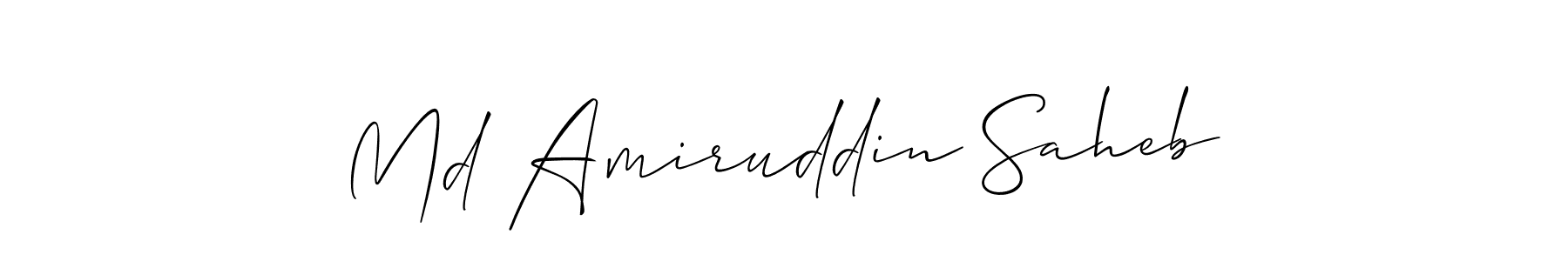 How to make Md Amiruddin Saheb signature? Allison_Script is a professional autograph style. Create handwritten signature for Md Amiruddin Saheb name. Md Amiruddin Saheb signature style 2 images and pictures png