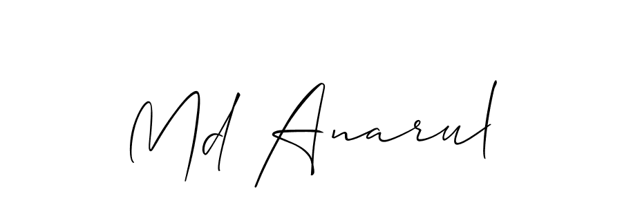 Similarly Allison_Script is the best handwritten signature design. Signature creator online .You can use it as an online autograph creator for name Md Anarul. Md Anarul signature style 2 images and pictures png