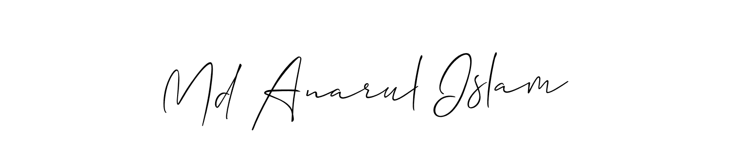 How to make Md Anarul Islam signature? Allison_Script is a professional autograph style. Create handwritten signature for Md Anarul Islam name. Md Anarul Islam signature style 2 images and pictures png