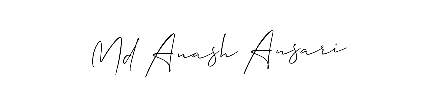 How to make Md Anash Ansari name signature. Use Allison_Script style for creating short signs online. This is the latest handwritten sign. Md Anash Ansari signature style 2 images and pictures png