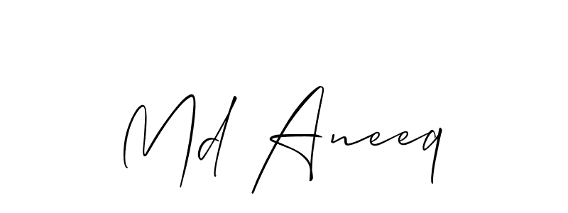 Create a beautiful signature design for name Md Aneeq. With this signature (Allison_Script) fonts, you can make a handwritten signature for free. Md Aneeq signature style 2 images and pictures png