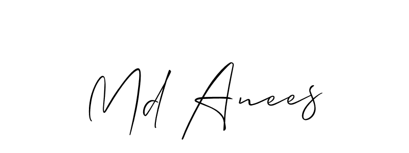 Use a signature maker to create a handwritten signature online. With this signature software, you can design (Allison_Script) your own signature for name Md Anees. Md Anees signature style 2 images and pictures png