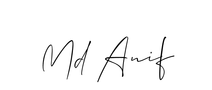 Allison_Script is a professional signature style that is perfect for those who want to add a touch of class to their signature. It is also a great choice for those who want to make their signature more unique. Get Md Anif name to fancy signature for free. Md Anif signature style 2 images and pictures png