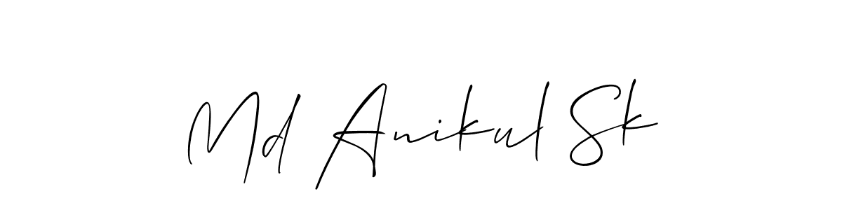 Also we have Md Anikul Sk name is the best signature style. Create professional handwritten signature collection using Allison_Script autograph style. Md Anikul Sk signature style 2 images and pictures png