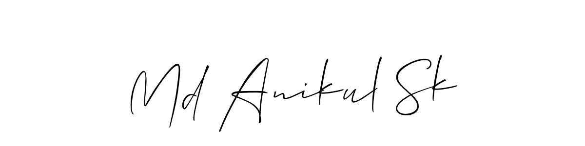 You should practise on your own different ways (Allison_Script) to write your name (Md Anikul Sk) in signature. don't let someone else do it for you. Md Anikul Sk signature style 2 images and pictures png