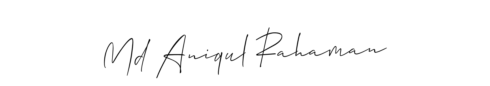 Make a beautiful signature design for name Md Aniqul Rahaman. With this signature (Allison_Script) style, you can create a handwritten signature for free. Md Aniqul Rahaman signature style 2 images and pictures png