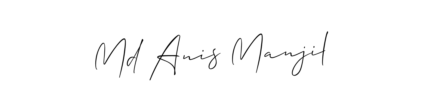 Make a beautiful signature design for name Md Anis Manjil. With this signature (Allison_Script) style, you can create a handwritten signature for free. Md Anis Manjil signature style 2 images and pictures png