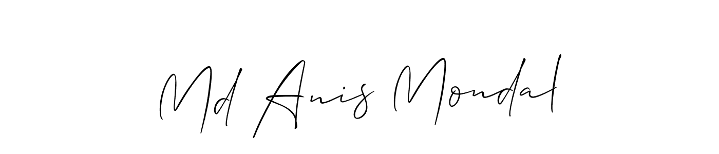 Make a short Md Anis Mondal signature style. Manage your documents anywhere anytime using Allison_Script. Create and add eSignatures, submit forms, share and send files easily. Md Anis Mondal signature style 2 images and pictures png