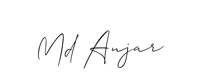 Allison_Script is a professional signature style that is perfect for those who want to add a touch of class to their signature. It is also a great choice for those who want to make their signature more unique. Get Md Anjar name to fancy signature for free. Md Anjar signature style 2 images and pictures png