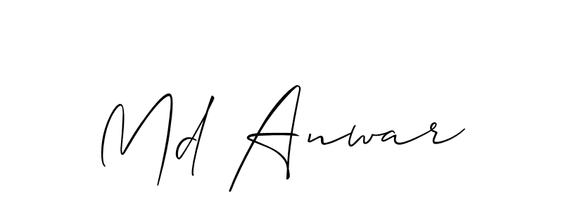 Make a beautiful signature design for name Md Anwar. With this signature (Allison_Script) style, you can create a handwritten signature for free. Md Anwar signature style 2 images and pictures png