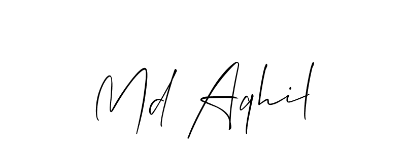 It looks lik you need a new signature style for name Md Aqhil. Design unique handwritten (Allison_Script) signature with our free signature maker in just a few clicks. Md Aqhil signature style 2 images and pictures png