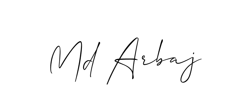 Make a beautiful signature design for name Md Arbaj. With this signature (Allison_Script) style, you can create a handwritten signature for free. Md Arbaj signature style 2 images and pictures png