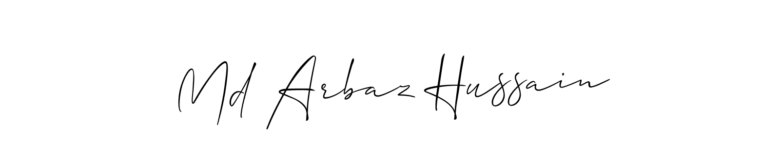 if you are searching for the best signature style for your name Md Arbaz Hussain. so please give up your signature search. here we have designed multiple signature styles  using Allison_Script. Md Arbaz Hussain signature style 2 images and pictures png
