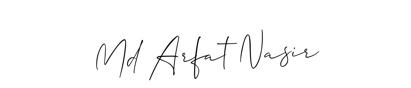 Create a beautiful signature design for name Md Arfat Nasir. With this signature (Allison_Script) fonts, you can make a handwritten signature for free. Md Arfat Nasir signature style 2 images and pictures png