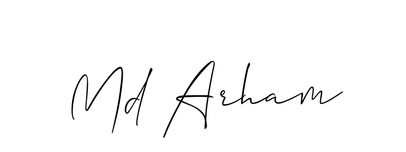 How to make Md Arham name signature. Use Allison_Script style for creating short signs online. This is the latest handwritten sign. Md Arham signature style 2 images and pictures png