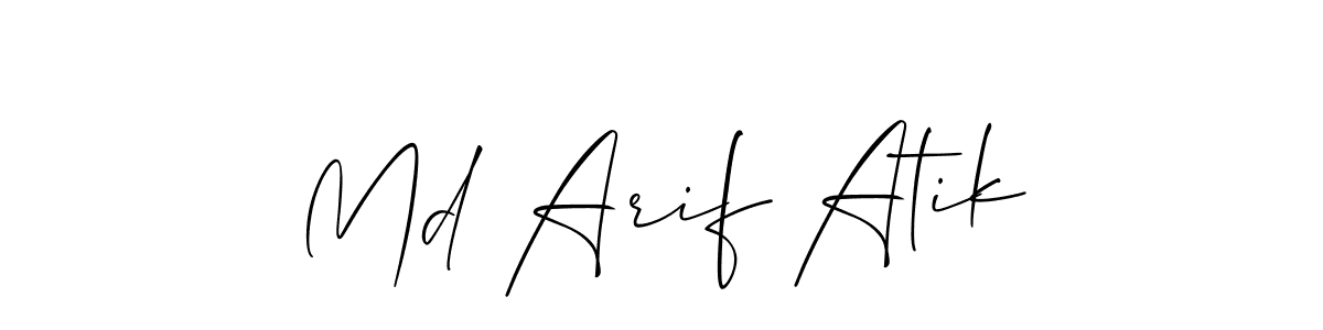 How to make Md Arif Atik name signature. Use Allison_Script style for creating short signs online. This is the latest handwritten sign. Md Arif Atik signature style 2 images and pictures png