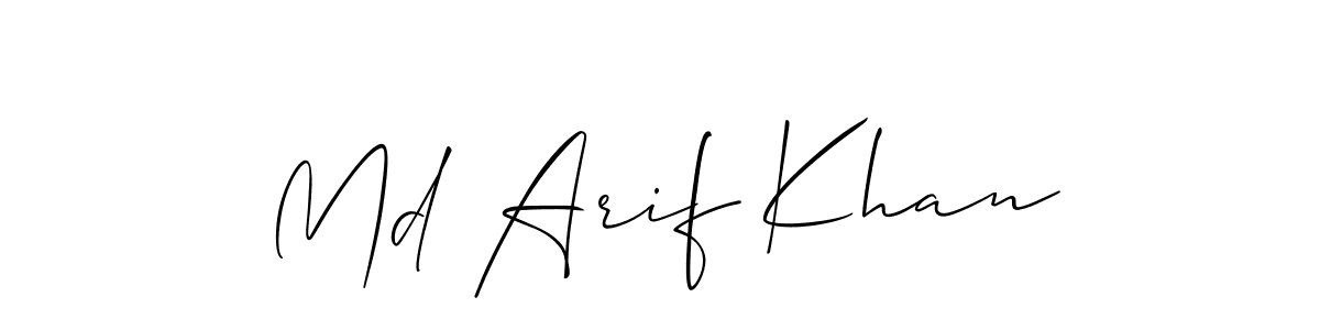 How to make Md Arif Khan name signature. Use Allison_Script style for creating short signs online. This is the latest handwritten sign. Md Arif Khan signature style 2 images and pictures png