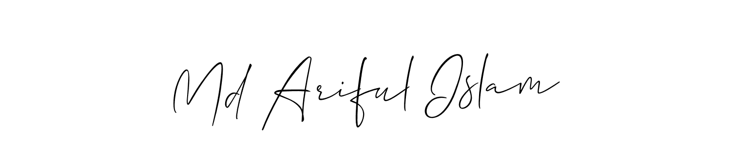 Also we have Md Ariful Islam name is the best signature style. Create professional handwritten signature collection using Allison_Script autograph style. Md Ariful Islam signature style 2 images and pictures png