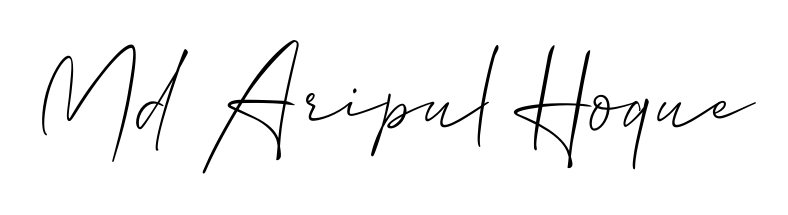 A stylish, flowing autograph style designed for name Md Aripul Hoque using Allison_Script typography. Perfect for digital creative projects. Md Aripul Hoque signature style 2 images and pictures png