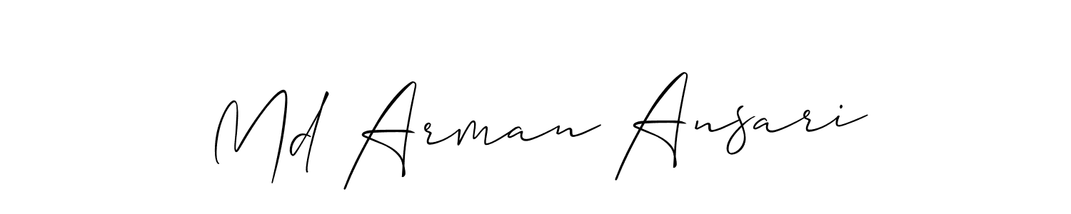 Design your own signature with our free online signature maker. With this signature software, you can create a handwritten (Allison_Script) signature for name Md Arman Ansari. Md Arman Ansari signature style 2 images and pictures png