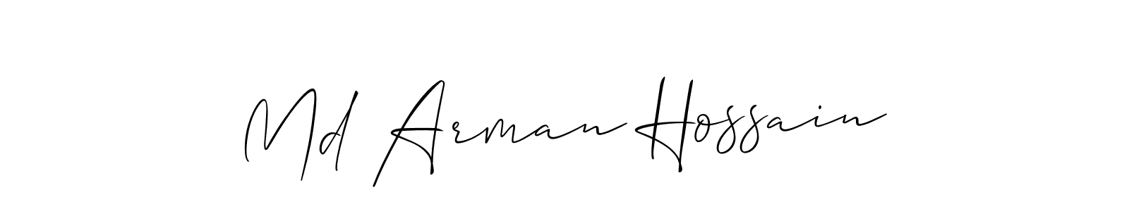 It looks lik you need a new signature style for name Md Arman Hossain. Design unique handwritten (Allison_Script) signature with our free signature maker in just a few clicks. Md Arman Hossain signature style 2 images and pictures png