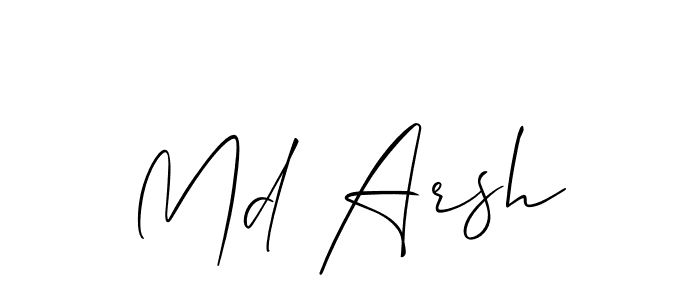 Make a beautiful signature design for name Md Arsh. With this signature (Allison_Script) style, you can create a handwritten signature for free. Md Arsh signature style 2 images and pictures png