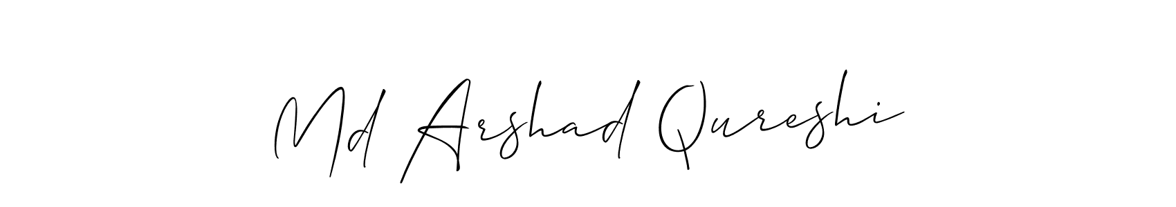 This is the best signature style for the Md Arshad Qureshi name. Also you like these signature font (Allison_Script). Mix name signature. Md Arshad Qureshi signature style 2 images and pictures png