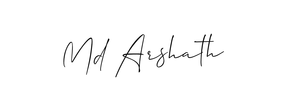 Use a signature maker to create a handwritten signature online. With this signature software, you can design (Allison_Script) your own signature for name Md Arshath. Md Arshath signature style 2 images and pictures png