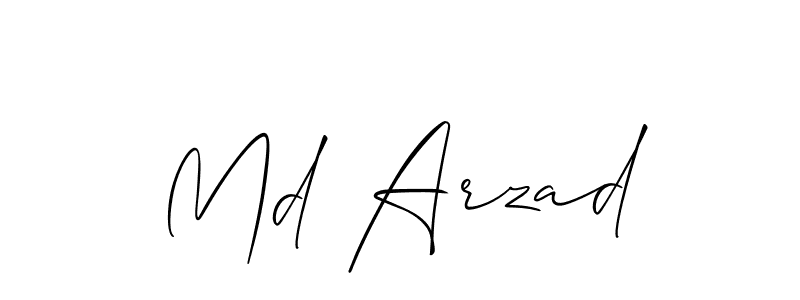 It looks lik you need a new signature style for name Md Arzad. Design unique handwritten (Allison_Script) signature with our free signature maker in just a few clicks. Md Arzad signature style 2 images and pictures png