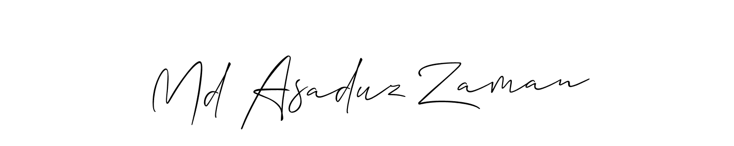 Design your own signature with our free online signature maker. With this signature software, you can create a handwritten (Allison_Script) signature for name Md Asaduz Zaman. Md Asaduz Zaman signature style 2 images and pictures png