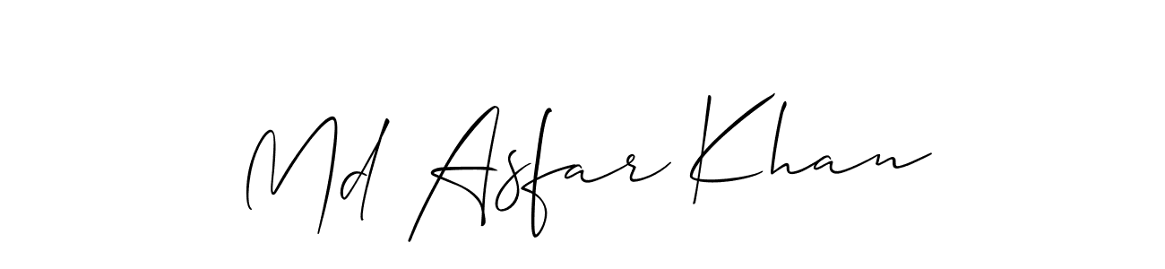 Allison_Script is a professional signature style that is perfect for those who want to add a touch of class to their signature. It is also a great choice for those who want to make their signature more unique. Get Md Asfar Khan name to fancy signature for free. Md Asfar Khan signature style 2 images and pictures png