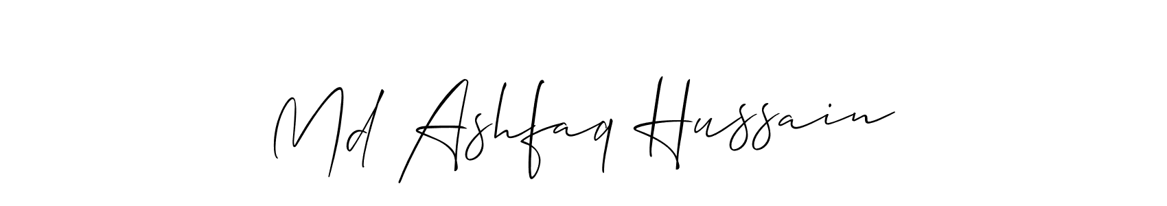 You should practise on your own different ways (Allison_Script) to write your name (Md Ashfaq Hussain) in signature. don't let someone else do it for you. Md Ashfaq Hussain signature style 2 images and pictures png