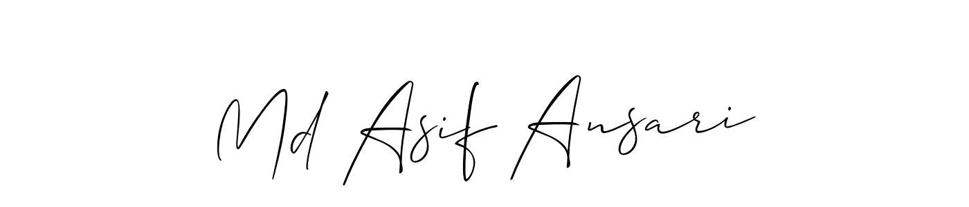 You should practise on your own different ways (Allison_Script) to write your name (Md Asif Ansari) in signature. don't let someone else do it for you. Md Asif Ansari signature style 2 images and pictures png