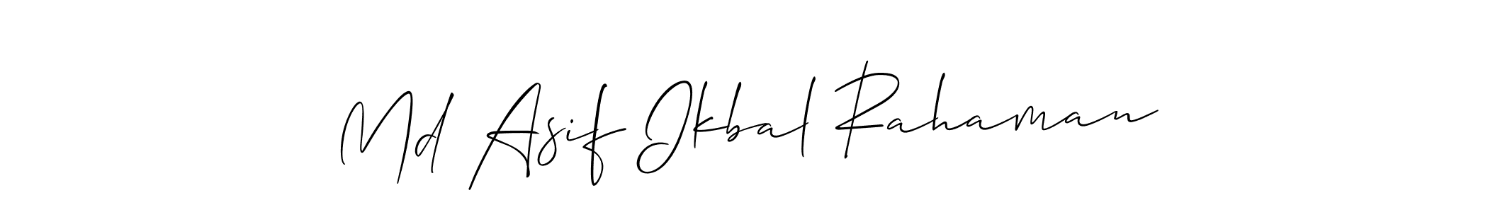 Allison_Script is a professional signature style that is perfect for those who want to add a touch of class to their signature. It is also a great choice for those who want to make their signature more unique. Get Md Asif Ikbal Rahaman name to fancy signature for free. Md Asif Ikbal Rahaman signature style 2 images and pictures png