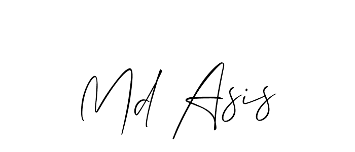 Use a signature maker to create a handwritten signature online. With this signature software, you can design (Allison_Script) your own signature for name Md Asis. Md Asis signature style 2 images and pictures png