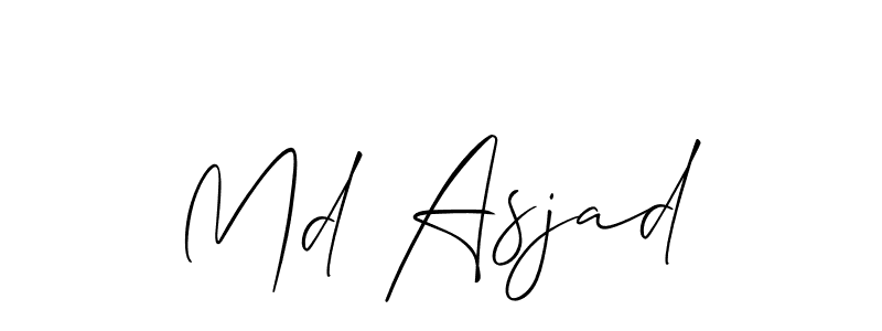 How to make Md Asjad signature? Allison_Script is a professional autograph style. Create handwritten signature for Md Asjad name. Md Asjad signature style 2 images and pictures png