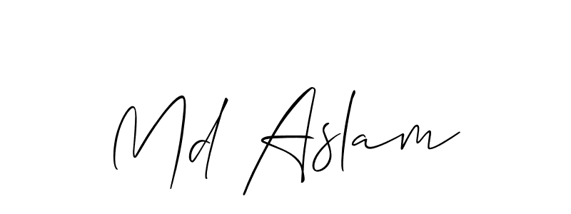 Create a beautiful signature design for name Md Aslam. With this signature (Allison_Script) fonts, you can make a handwritten signature for free. Md Aslam signature style 2 images and pictures png