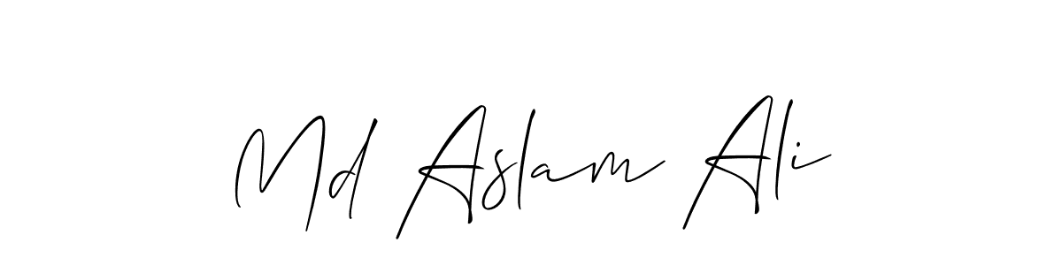 Create a beautiful signature design for name Md Aslam Ali. With this signature (Allison_Script) fonts, you can make a handwritten signature for free. Md Aslam Ali signature style 2 images and pictures png