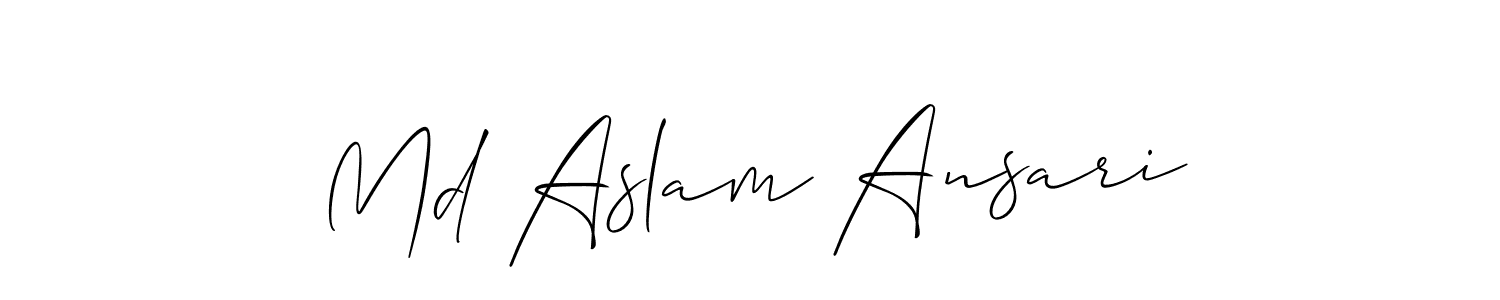 Make a beautiful signature design for name Md Aslam Ansari. With this signature (Allison_Script) style, you can create a handwritten signature for free. Md Aslam Ansari signature style 2 images and pictures png