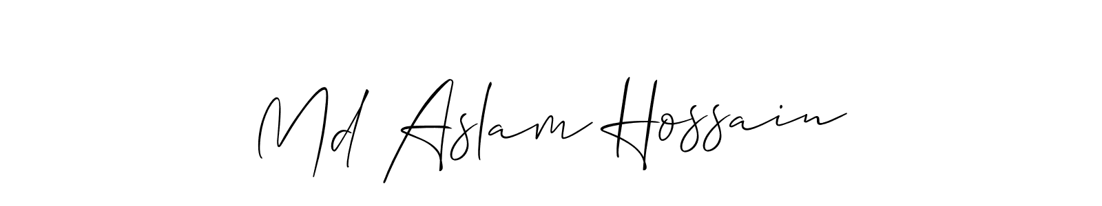 Allison_Script is a professional signature style that is perfect for those who want to add a touch of class to their signature. It is also a great choice for those who want to make their signature more unique. Get Md Aslam Hossain name to fancy signature for free. Md Aslam Hossain signature style 2 images and pictures png