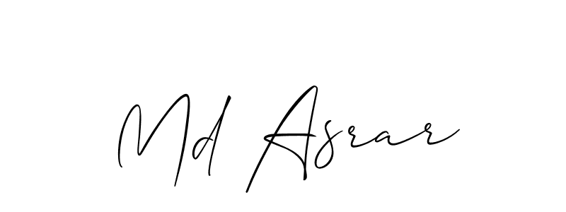 if you are searching for the best signature style for your name Md Asrar. so please give up your signature search. here we have designed multiple signature styles  using Allison_Script. Md Asrar signature style 2 images and pictures png