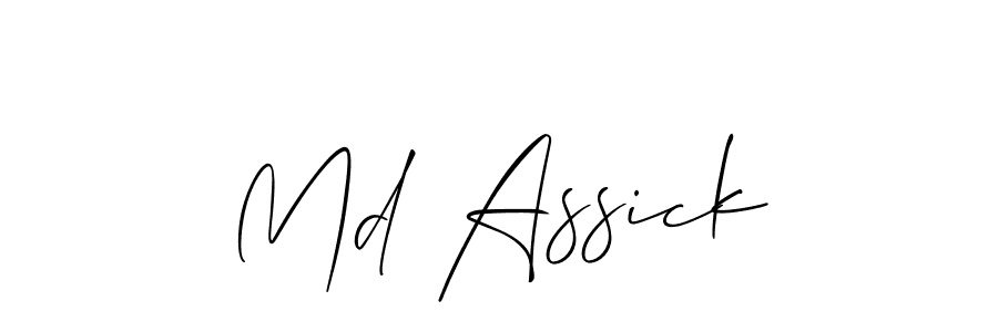 How to make Md Assick signature? Allison_Script is a professional autograph style. Create handwritten signature for Md Assick name. Md Assick signature style 2 images and pictures png