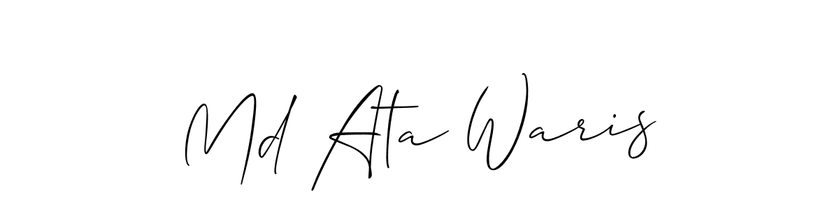 You should practise on your own different ways (Allison_Script) to write your name (Md Ata Waris) in signature. don't let someone else do it for you. Md Ata Waris signature style 2 images and pictures png