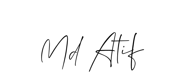 Make a beautiful signature design for name Md Atif. With this signature (Allison_Script) style, you can create a handwritten signature for free. Md Atif signature style 2 images and pictures png