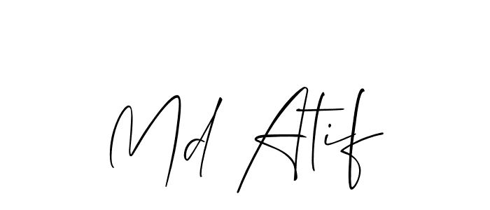 Similarly Allison_Script is the best handwritten signature design. Signature creator online .You can use it as an online autograph creator for name Md Atif. Md Atif signature style 2 images and pictures png