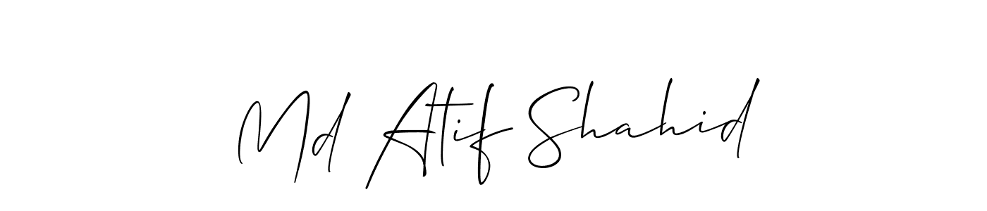 It looks lik you need a new signature style for name Md Atif Shahid. Design unique handwritten (Allison_Script) signature with our free signature maker in just a few clicks. Md Atif Shahid signature style 2 images and pictures png
