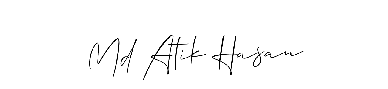 Make a beautiful signature design for name Md Atik Hasan. With this signature (Allison_Script) style, you can create a handwritten signature for free. Md Atik Hasan signature style 2 images and pictures png